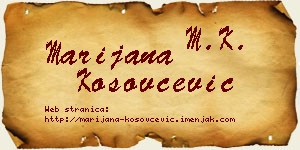 Marijana Kosovčević vizit kartica